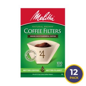 Melitta Coffee Filters #4 Natural Brown – 100 Count – 12 Pack
