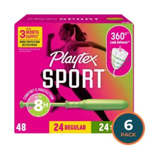 Playtex Sport Tampons Multipack – 48 Count – 6 Pack