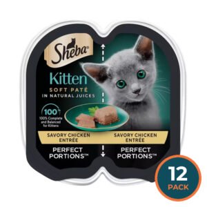 Sheba Perfect Portions Kitten Paté Chicken Entrée – 2.6 oz – 12 Pack