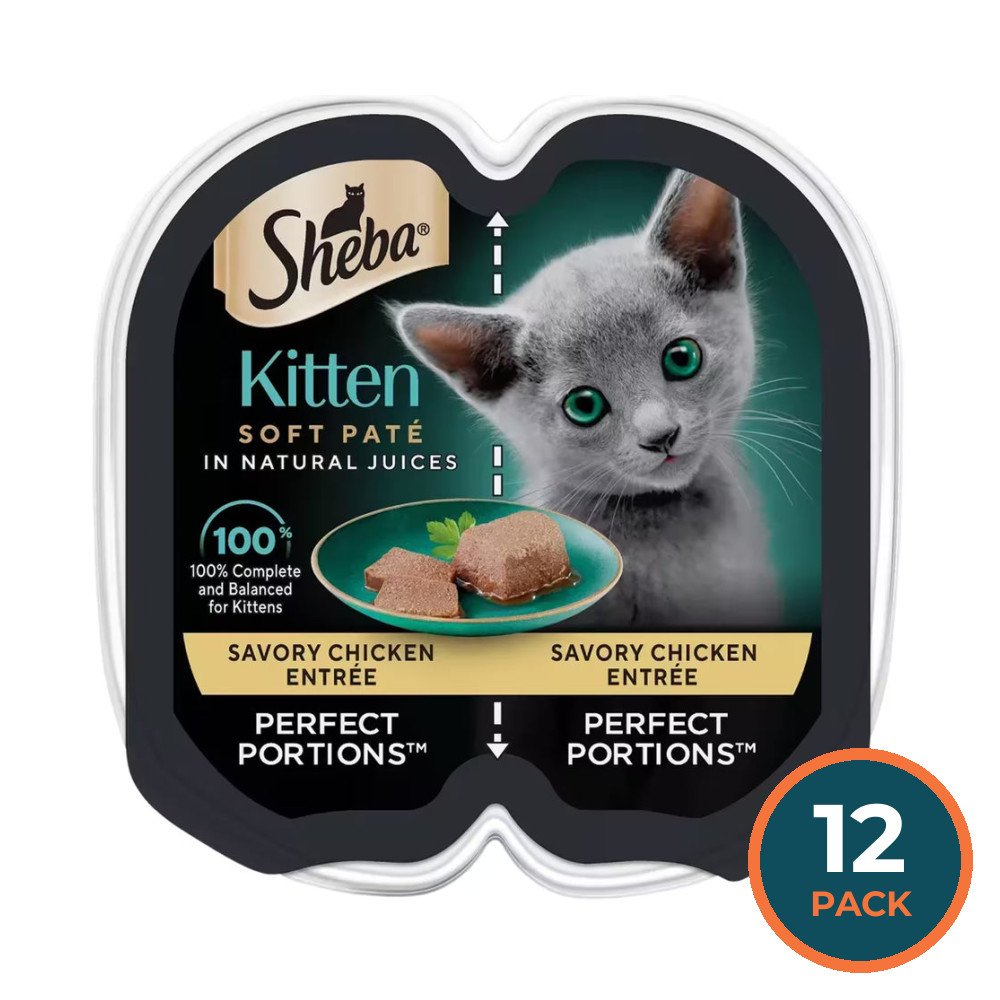 Sheba Perfect Portions Kitten Paté Chicken Entrée – 2.6 oz – 12 Pack