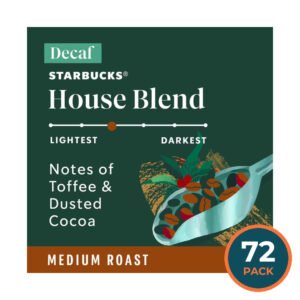 Starbucks Decaf House Blend Medium Roast K-Cup Coffee Pods, 72 ct.