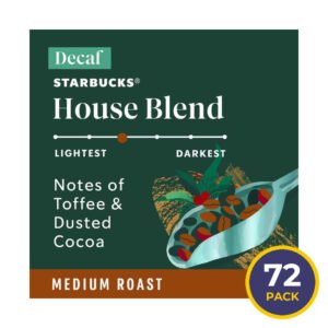 Starbucks Decaf House Blend Medium Roast K-Cup Coffee Pods, 72 ct.