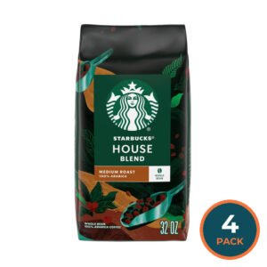 Starbucks House Blend Medium Roast Whole Bean Coffee - 32 oz - 4 Pack