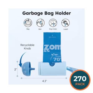Zomisia Lavender Scented Dog Poop Bags, 18 Rolls - 270 Bags