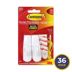 3M Command Medium Hooks - 2pk - 36 Pack