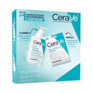 CeraVe Acne Cleanser 12 Oz + Blemish Patch Set 22 Ct