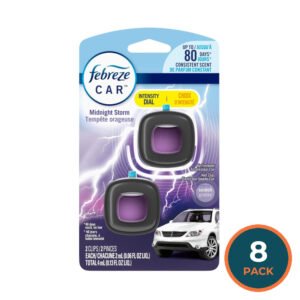 Febreze Car Vent Clips Midnight Storm, 2ct - 8 Pack