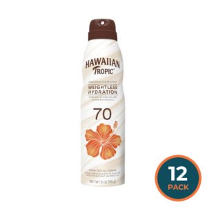 Hawaiian Tropic Weightless Clear Spray SPF70, 6oz - 12 Pack