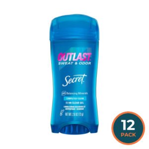 Secret Outlast Clear Gel, Completely Clean - 2.6oz - 12 Pack