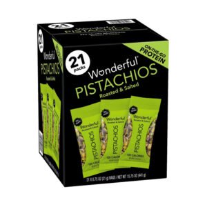 Wonderful Salted & Roasted Pistachios, No Shells - 0.75 oz - 21 Pack