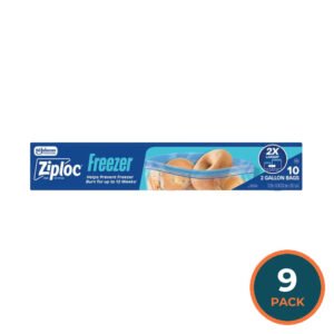 Ziploc 2 Gallon Freezer Bags, 10ct - 9 Pack