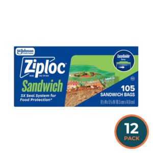 Ziploc Sandwich Bags - 105 Ct - 12 Pack