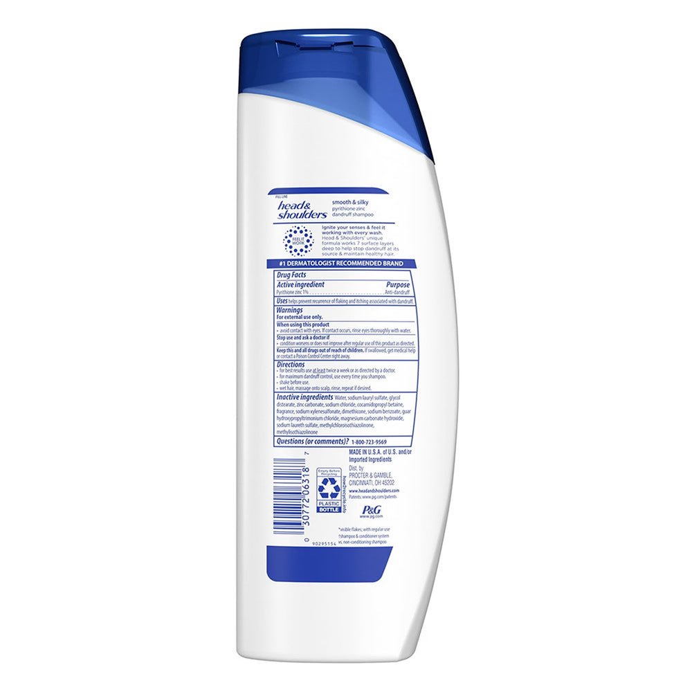 Head & Shoulders Dandruff Shampoo, Smooth and Silky, 12.5 oz - 6 Pack