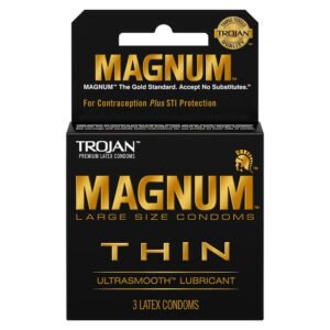 Trojan Magnum Thin Lubricated Condoms, 3 Ct - 48 Pack