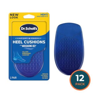 Dr. Scholl’s Comfort Heel Cushions with Massaging Gel for Men Size 8 to 13 1 Pair - 12 Pack