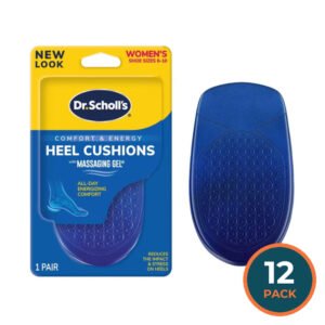 Dr. Scholl’s Comfort Heel Cushions with Massaging Gel for Women Size 6 to 10 1 Pair - 12 Pack