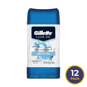 Gillette Clear Gel Antiperspirant Deodorant, Arctic Ice, 3.8 oz - 12 Pack