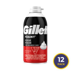 Gillette Foamy Shaving Cream, Regular, 11 oz - 12 Pack