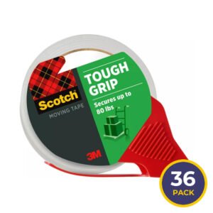 Scotch Tough Grip Moving Packing Tape with Dispenser, 1.88 in - 36 Pack