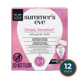 Summer’s Eve Simply Sensitive 5-in-1 Feminine Cleansing Cloths - 12 Ct - 12 Pack