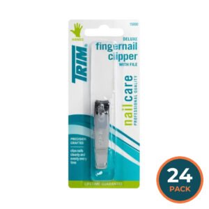 TRIM Deluxe Fingernail Nail Clipper with Triple Cut File - 1 Ct - 24 Pack
