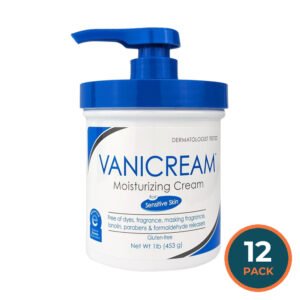 Vanicream Moisturizing Skin Cream with Pump for Sensitive Skin, Fragrance-Free, 16 oz - 12 Pack