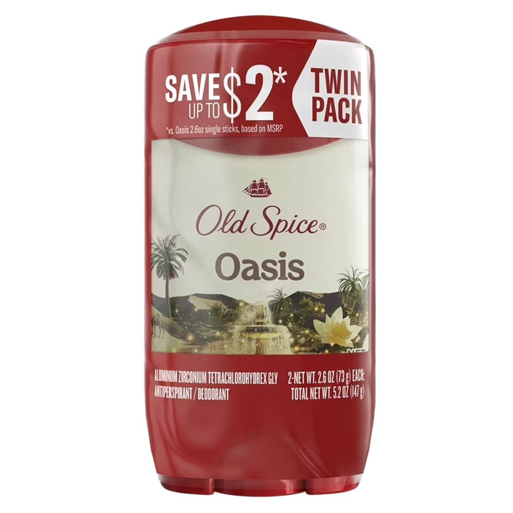 Old Spice Oasis with Vanilla Deodorant, 2.6 oz - Twin Pack - 6 Pack