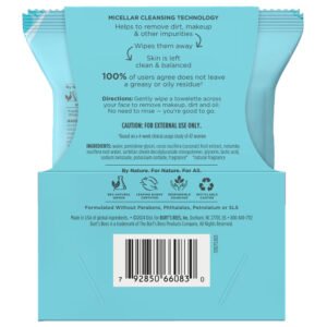 Burt's Bees Micellar Coconut & Lotus Facial Towelettes 30 Ct - Twin Pack - 6 Pack