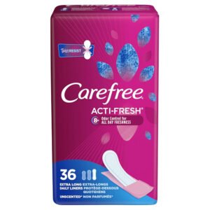 Carefree Extra Long Unscented Panty Liners - 36 Ct - 4 Pack
