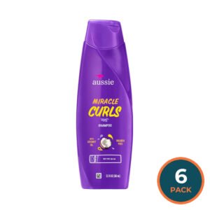 Aussie Miracle Curls Shampoo with Coconut & Jojoba Oil - 12.1 oz - 6 Pack