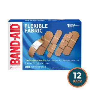 Band-Aid Flexible Fabric Assorted Adhesive Bandages - 100 Ct - 12 Pack