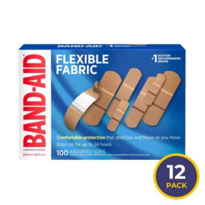 Band-Aid Flexible Fabric Assorted Adhesive Bandages - 100 Ct - 12 Pack