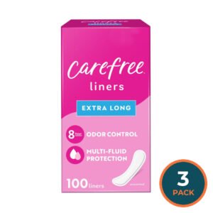 Carefree Acti-Fresh Extra Long Panty Liners - 100 Ct - 3 Pack