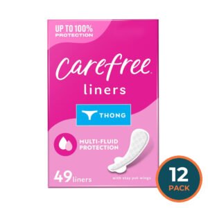 Carefree Unwrapped Unscented Panty Liners - 49 Ct - 12 Pack