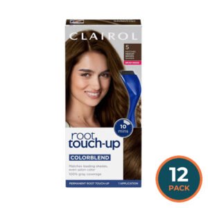 Clairol Root Touch-Up Permanent Hair Color Kit, #5 Medium Brown - 12 Pack