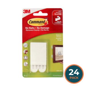 Command White Medium Picture Hanging Strips 4 Pairs - 24 Pack