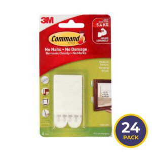 Command White Medium Picture Hanging Strips 4 Pairs - 24 Pack