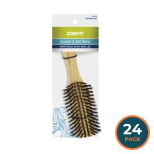 Conair Men’s Club Hair Brush with Boar Bristles and Nylon Tufts - 24 Pack