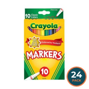 Crayola Classic Colors Fine Line Markers - 10 Ct - 24 Pack