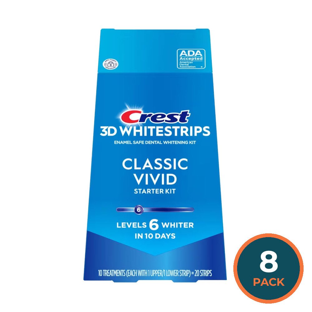 Crest 3D Whitestrips Vivid White Classic - 10 Ct - 8 Pack