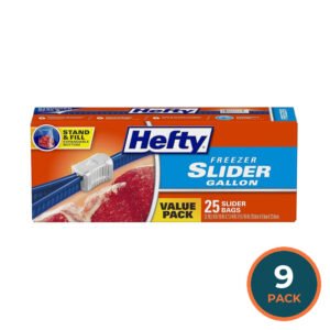 Hefty Slider Gallon Freezer Bags - 25 Ct - 9 Pack