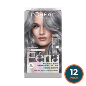 L'Oréal Paris Feria S1 Smokey Silver Permanent Hair Color Kit - 12 Pack