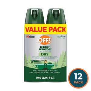 OFF! Deep Woods Dry Aerosol Insect Repellent, 4 oz - Twin Pack - 12 Pack