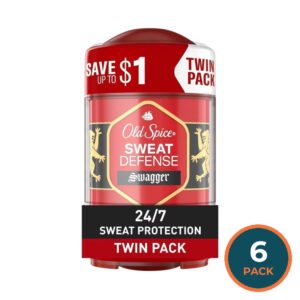 Old Spice Sweat Defense Swagger Soft Solid Antiperspirant Deodorant, 2.6 oz - Twin Pack - 6 Pack