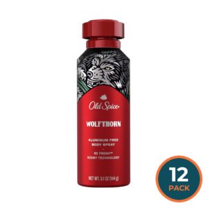 Old Spice Wolfthorn Aluminum-Free Body Spray - 5.1 oz - 12 Pack