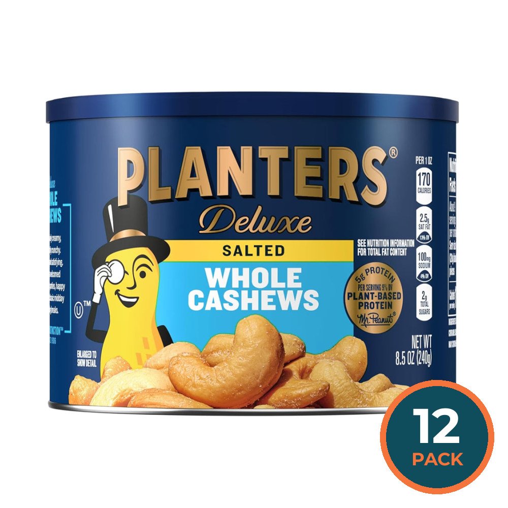 Planters Deluxe Cashews 8.5 oz - 12 Pack
