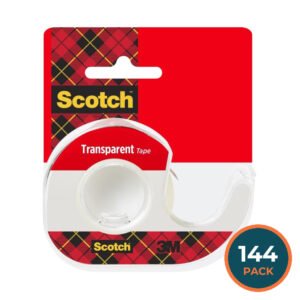 Scotch Transparent Tape 174 with Dispenser Clear - 144 Pack
