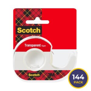 Scotch Transparent Tape 174 with Dispenser Clear - 144 Pack