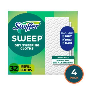 Swiffer Dry Sweeping Cloth Refills Unscented - 32 Ct - 4 Pack
