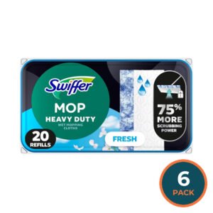Swiffer Heavy Duty Wet Mopping Cloth Refills Fresh Scent 20 Ct - 6 Pack